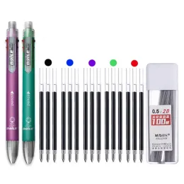 Pens 6 in 1 MultiColor Pen Ballpoint Pen Set Retractable 5 Colours and Mechanical Pencil in One Pen Multifunction Pen Stationery