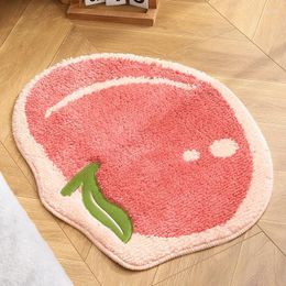 Carpets Cute Fruit Shape Bathroom Mat Anti Slip Floor Carpet For Bedside Doorway Thickened Toilet Soft Comfortable Bath Rug