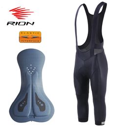 RION Cycling Shorts Men 3/4 Pants Pro Road Biker Shorts Bib Shorts Padded Bicycle Tights Elastic Interface Motorcycle Bib240328