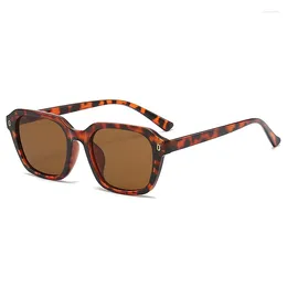 Sunglasses Vintage Fashion Square Woman Brand Designer Retro Leopard Tea Lens Female Outdoor Travel Shade Glasses UV400 Eyewear