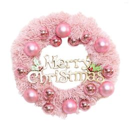 Decorative Flowers Pink Christmas Wreath Indoor Outdoor Holiday Garland For Bedroom Wall Home