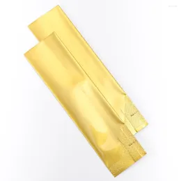 Storage Bags 200 Pcs Gold Open Top Heat Sealable Coffee Powder Food Filling Mylar Bag Aluminium Foil For Sample Packaging