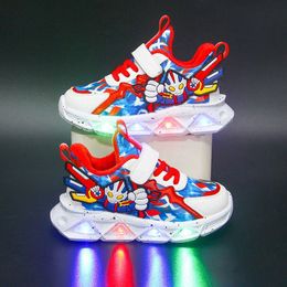 children runner kids shoes sneakers casual boys girls Trendy Blue red shoes sizes 22-36 G3xE#