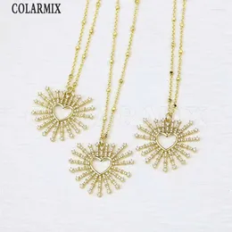 Chains 5 Pieces Elegant Fireworks Heart Pendant Necklace Classic Vintage Fashion Jewelry Gift 53001