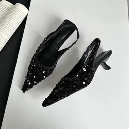 Dress Shoes 2024 Spring Designer CRYSTAL Rhinestones Women Pumps Street Style Thin High Heels Stripper Party Sandals Zapatos De Mujer