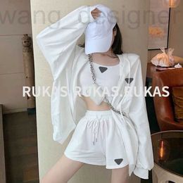 Women's Two Piece Pants designer Brand Set Tracksuits Summer Inverted Collar Mid Sleeve Shirt With Loose Shorts Casual Suit Women MCP7