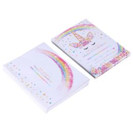 Cards 24 Pcs Wedding Invitation Paper Card Romantic Party Decoration Birthday Cards Baby Unicorn Envelope Favour