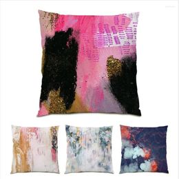 Pillow Home Decoration Oil Painting Cover Colorful Sofa Decorative Cases Abstract Pillowcase Velvet Polyester Linen E0078