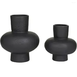 Vases 9"H Decoration Home Decorations Set Of 2 11" Vase Ceramic Gourd Style Black Freight Free Decor Garden