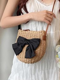 Hobo Trendy Bow Straw Summer Shoulder Crossbody BagsWomen Tote Handbags And Purses Ladies Messenger Beach Bag High Quality