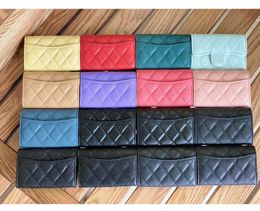 10A designer wallet caviar cc purse Ladies Leather Credit Card Slot Mini Skinny Black Tops Zip Coin Pouch with Holde