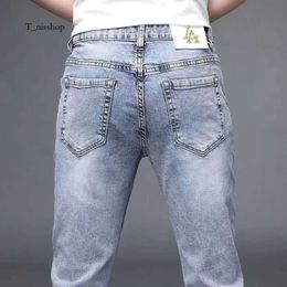 Новые летние светлые джинсы мужская слабая подходная эластичная модная марка
