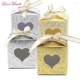 Gift Wrap 25pcs Laser Cut Heart Candy Box Glittering Wedding Party Birthday Adults Favors Supplies