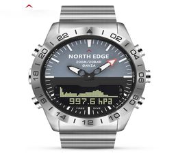 Men Dive Sports Digital watch Mens Watches Military Army Luxury Full Steel Business Waterproof 200m Altimeter Compass NORTH EDGE2553539