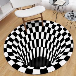 Carpets 3D Rug Visual Illusion Anti-Skid Area Dining Room Carpet Floor Mat For Living