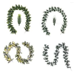 Decorative Flowers Artificial Christmas Pine Garland Greenery Wreath 6.4FT For Outdoor Indoor Holiday Party Decorations