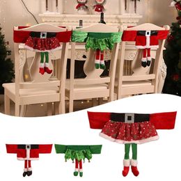 Chair Covers Christmas Cover Santa Claus Belt Girls Skirt Dining For Year Merry