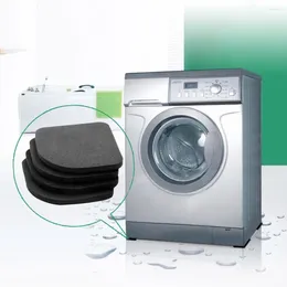 Bath Mats 4PCS Black EVA Multifunctional Washing Machine Anti- Pads Non-slip Refrigerator Mute Pad