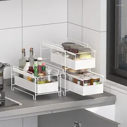 Kitchen Storage Single Layer Rack Stainless Steel Seasoning Chopsticks Shelf Organiser Knife Jar Household Accessories