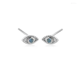 Stud Earrings 2024 Sea Blue Zircon CZ Piericng Earring For Women Fashion Unusual Clips Rock Punk Jewellery Tiny Pendiente