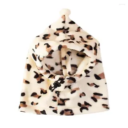 Dog Apparel Pet Hat Fashionable Leopard Pattern Adjustable Winter Soft Comfortable Neck Ear Protector Supplies For Dogs Cats