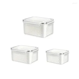 Storage Bottles Promotion! Fruit Vegetable Containers For Fridge 3 Pack Produce Saver Refrigerator Organizer Bins Salad