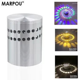 Wall Lamps MARPOU Spiral Hole LED Lamp RGB Light For Art Gallery Decoration Walkway Bedroom Warm White Cold