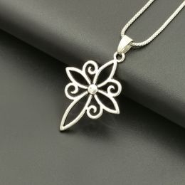 10Pcs Antique Silver Fashion Hollow Cross Alloy Pendant Necklace For Men & Womens Jewellery Gift A-597d