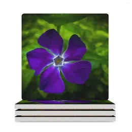 Table Mats A Pretty Purple Flower Ceramic Coasters (Square) For Drinks Set Personalise