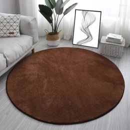 Carpets VIKAMA Solid Colour Cotton Velvet Living Room Tea Carpet Several Bedrooms Bedside Circular Cushion Computer Chair