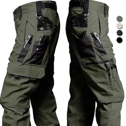 Cargo Pants for Men Tactical Pants Outdoor Trousers Big Multi-pockets Waterproof Ripstop Combat Training Joggers Sping Summer 240402