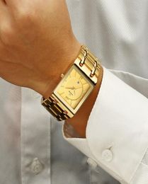 Relogio Masculino WWOOR Gold Watch Men Square Mens Watches Top Brand Luxury Golden Quartz Stainless Steel Waterproof Wrist Watch6976851