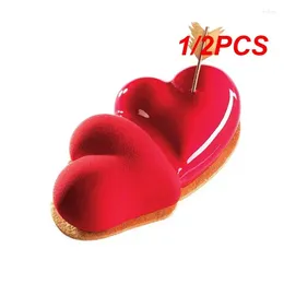 Baking Moulds 1/2PCS Heart Mousse Pastry High-quality Durable Versatile Unique Design Perfect For Valentine's Silicone Tools