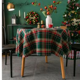 Table Cloth British Style Christmas Tablecloth With Classic Scottish Lattice Pattern Party Tabletop Decoration For Round/Rectangular