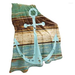 Blankets Sailing Decor Anchor Comfort Warmth Soft Cosy Flannel Blanket Easy Care Machine Wash