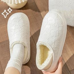 Slippers Baotou Men Cotton Winter Indoor Warm Non-slip Plush Shoes Comfortable Deodorant Waterproof Outdoor Couple