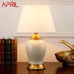 Table Lamps APRIL Contemporary Ceramics Lamp American Style Living Room Bedroom Bedside Desk Light El Engineering Decorative