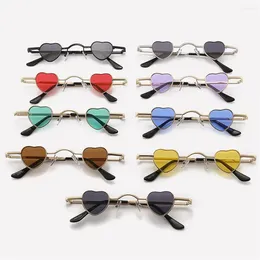 Sunglasses Ins Fashion Hip Hop Punk Candy Colour Sun Glasses Heart-Shaped Ultra-small Shades