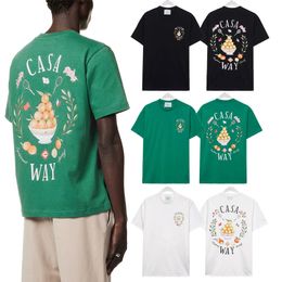 Men Casablanca t Shirt Designer Fashion Casual Shorts Sleeve Tennis Club Print Letter Tees Tops Apparel Luxury Clothing