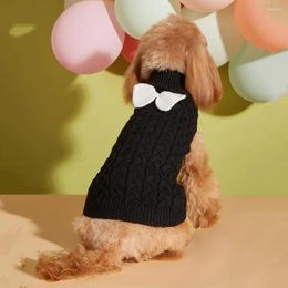 Dog Apparel Pet Sweater Bowknot Decor Comfortable Winter Soft Breathable Easy To Wear Cat Vest Supplies