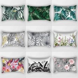 Tropical Plants Leaves Pillow Covers Abstract Case High Quality Short Plush Velvet Rectangle Cases Home Decoration 240325