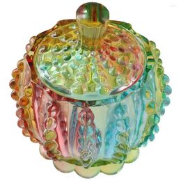 Storage Bottles Dazzling Colours Colourful Glass Candy Jar Fashion 4.5 Inches Home Decoration Tank Room