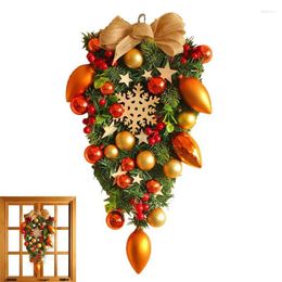 Decorative Flowers Christmas Teardrop Swag Outdoor Wreath Layout Decoration Create A Mood With This Festive For