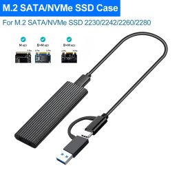 Keyboards Dual Protocol M2 Nvme/sata Ssd Case 10gbps Hdd Box M.2 Nvme Ngff Ssd to Usb 3.1 Enclosure Typec to Typea for M.2 Hard Disk