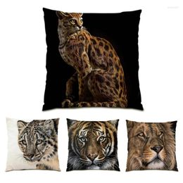 Pillow Ornamental Living Room Soft Pillowcase Decorative Animal Fear Tiger Lion Decoration Home Decor Velvet Covers Gift E0827