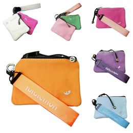 Fashion canvas bag men women wallets purses lu designer wallet lu outdoor storage Bag sports mini bag pendant purse