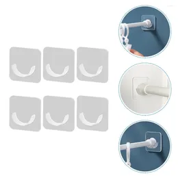 Shower Curtains 6 Pcs Nail-Free Pole Bracket Rod Mounts Curtain Holder ABS Durable Holders Compression Bar