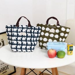 Storage Bags Creative Thick Insulation Lunch Bag Student With Meal Waterproof Cotton And Linen Box Handbag