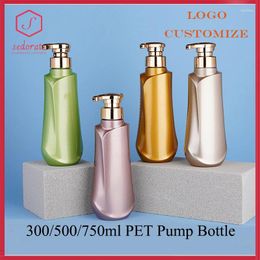 Storage Bottles 5/10/20pcs 300ml Shampoo Refill Bottle 500ml Body Cream Pump Plastic 750ml PET Container Empty Packaging 52101