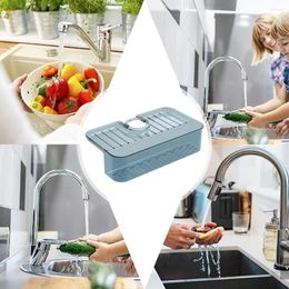 Kitchen Storage Bathroom Soap Organizer Splash-Proof Countertop Protector Faucet Sponge Basket For Sink